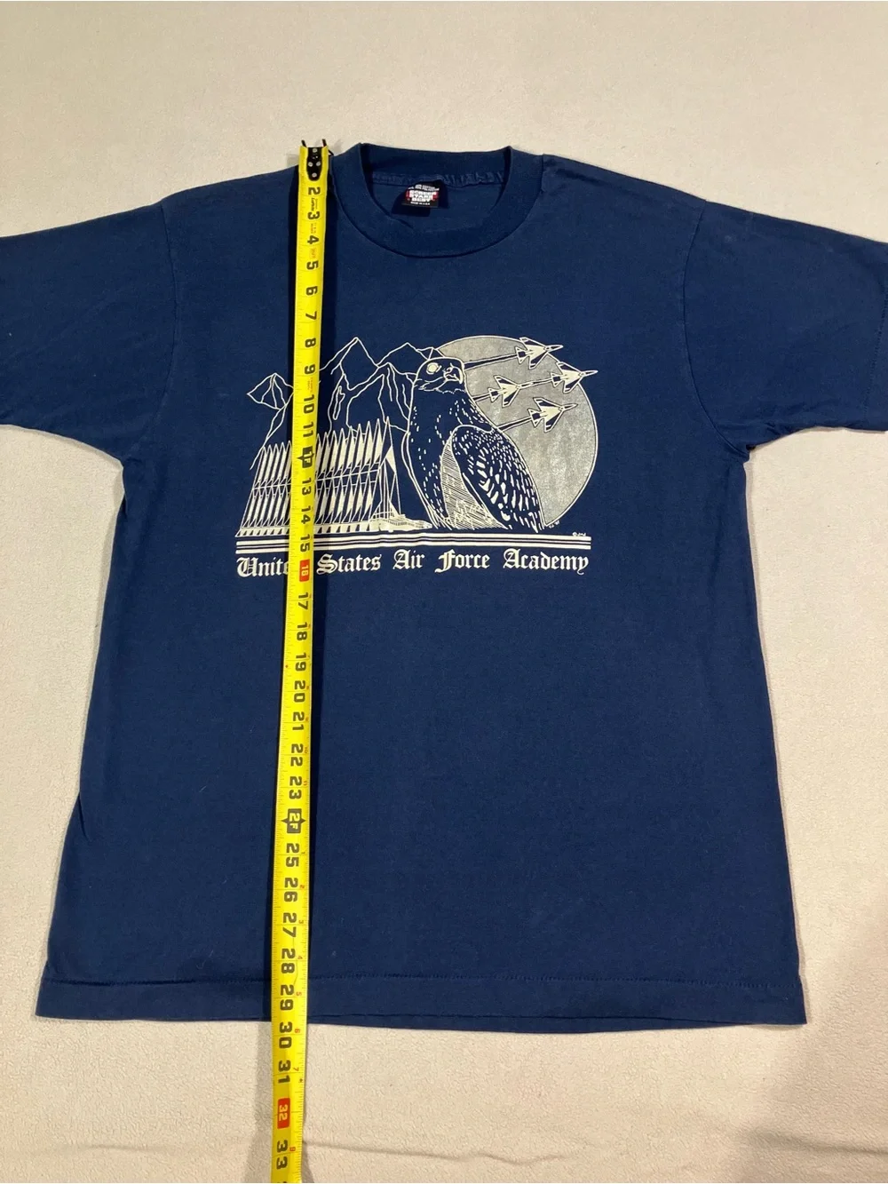 VTG 80s Screen Stars Best Air Force Academy T-Shirt Single Stitch XL Blue